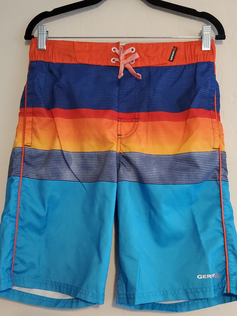 Gerry Weber Blue, Orange & Yellow Striped Boys' Swim Trunks